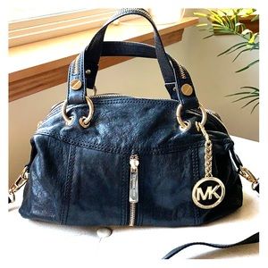 Michael Kors black leather handbag